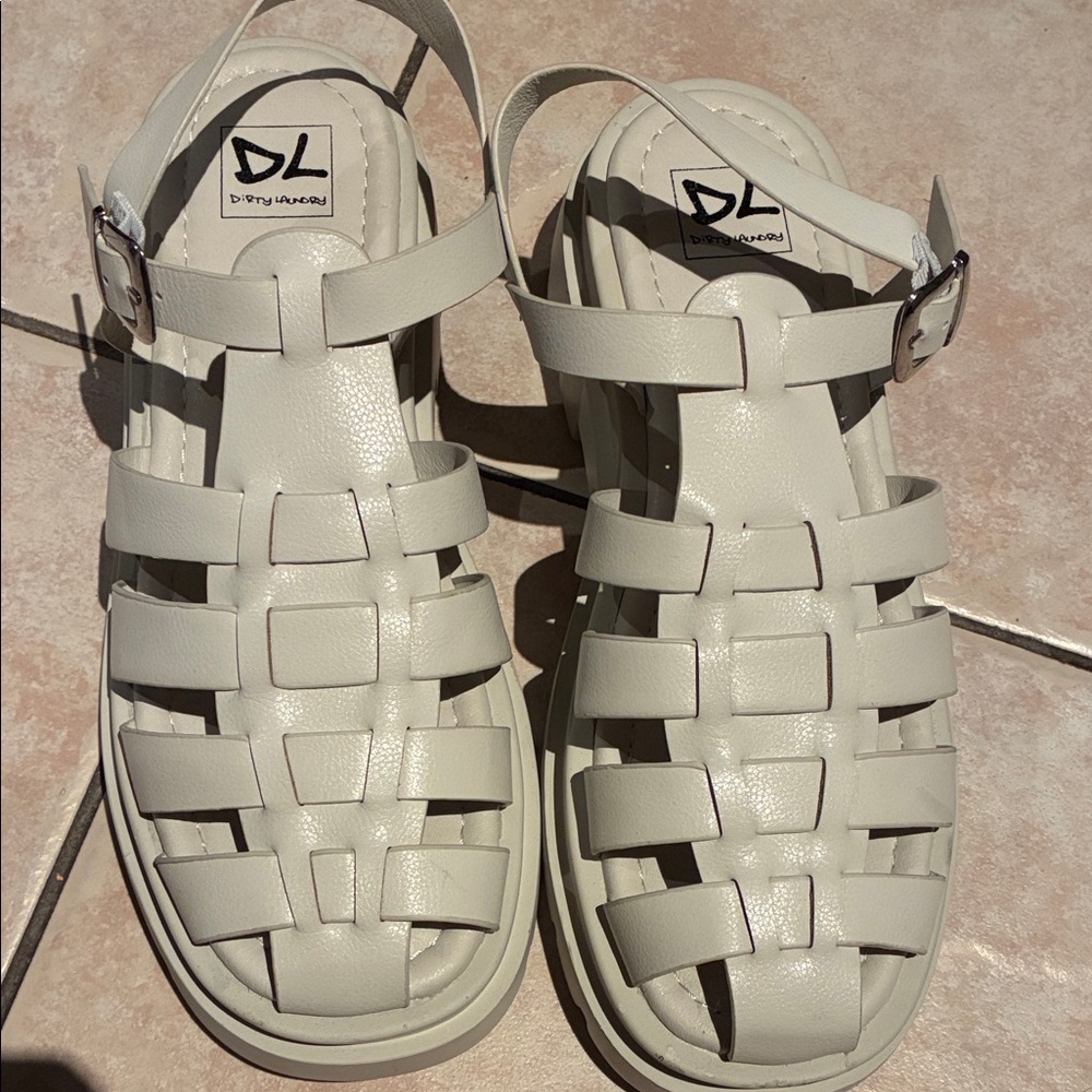 DL White Strappy Sandals
